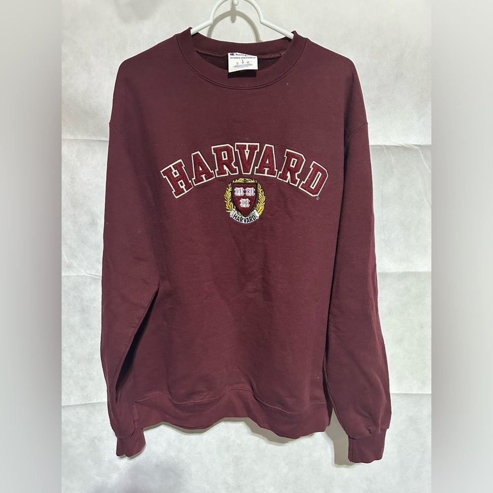Vintage Champion Harvard University Sweatshirt Crewneck Sz Large Burgundy Shirt